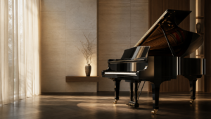 Đàn grand piano cao cấp trong không gian sang trọng